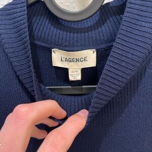 L'AGENCE Navy Mockneck Tank XL